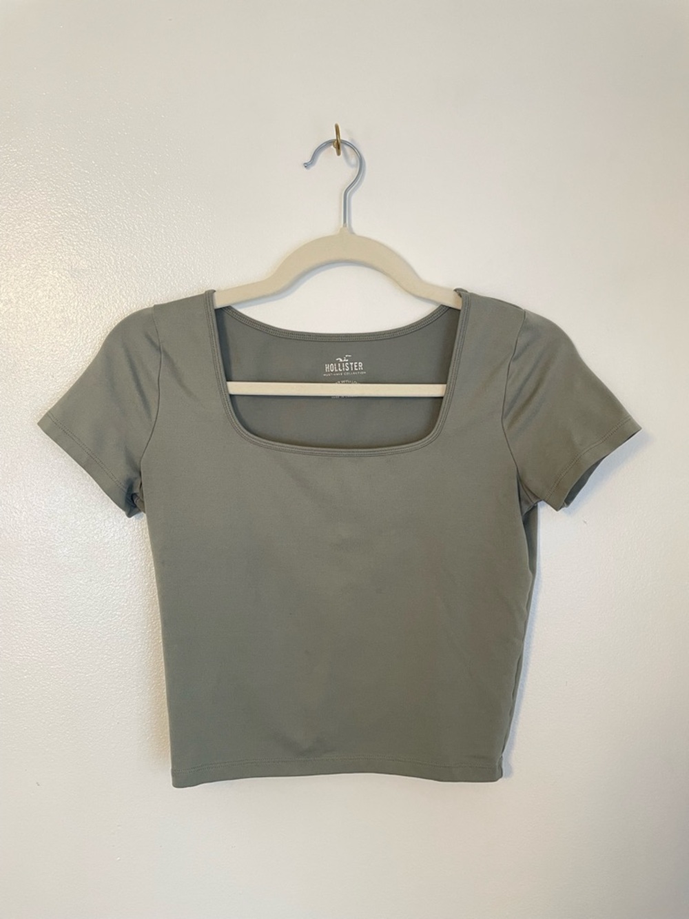 Hollister fitted short sleeve top with square neck size small
